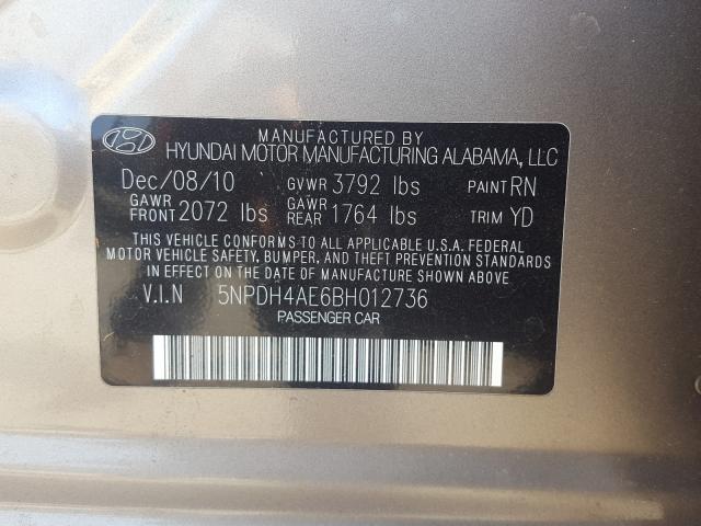 Photo 9 VIN: 5NPDH4AE6BH012736 - HYUNDAI ELANTRA GL 