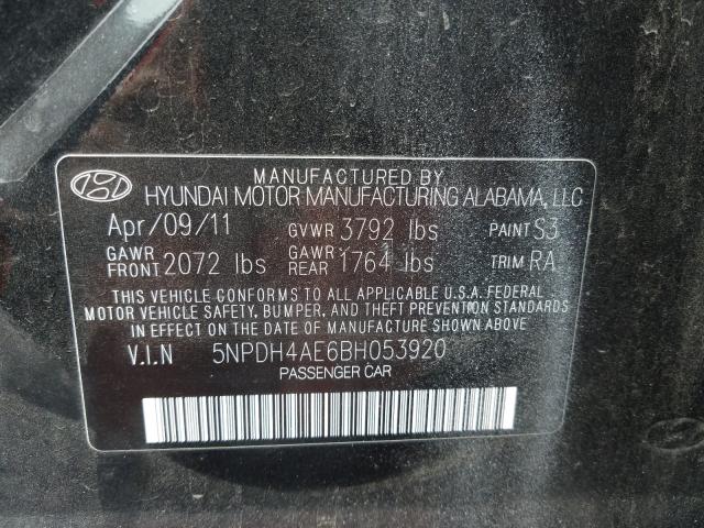 Photo 9 VIN: 5NPDH4AE6BH053920 - HYUNDAI ELANTRA GL 