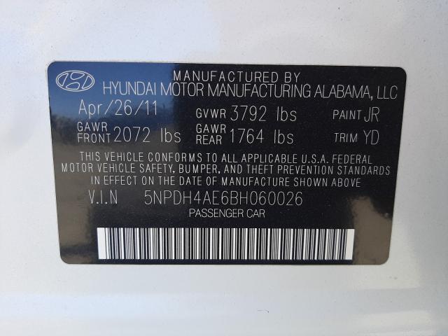 Photo 9 VIN: 5NPDH4AE6BH060026 - HYUNDAI ELANTRA GL 