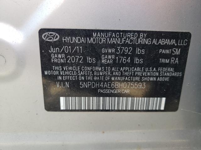 Photo 9 VIN: 5NPDH4AE6BH075593 - HYUNDAI ELANTRA GL 