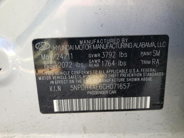 Photo 9 VIN: 5NPDH4AE6CH071657 - HYUNDAI ELANTRA GL 