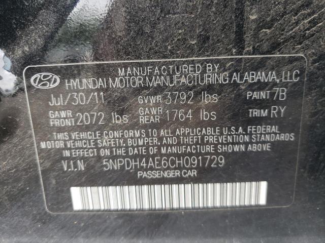 Photo 9 VIN: 5NPDH4AE6CH091729 - HYUNDAI ELANTRA GL 