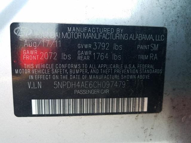 Photo 9 VIN: 5NPDH4AE6CH097479 - HYUNDAI ELANTRA GL 