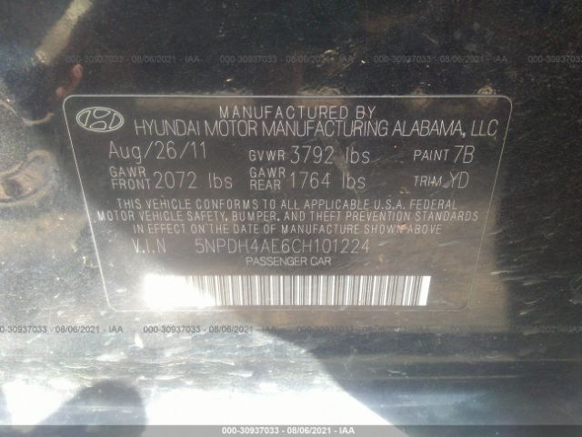 Photo 8 VIN: 5NPDH4AE6CH101224 - HYUNDAI ELANTRA 