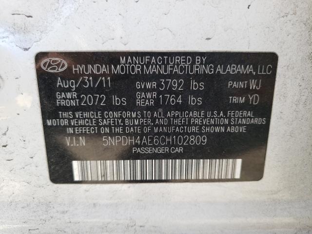 Photo 9 VIN: 5NPDH4AE6CH102809 - HYUNDAI ELANTRA GL 