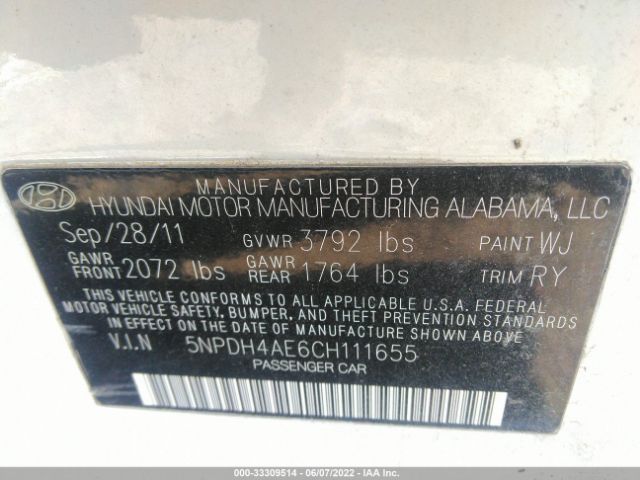 Photo 8 VIN: 5NPDH4AE6CH111655 - HYUNDAI ELANTRA 