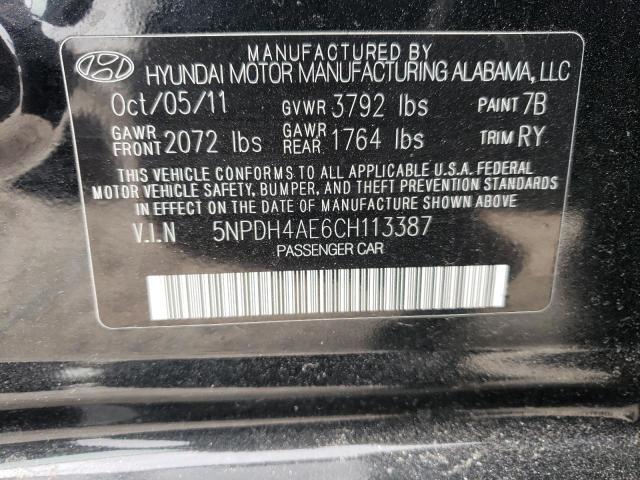 Photo 11 VIN: 5NPDH4AE6CH113387 - HYUNDAI ELANTRA GL 