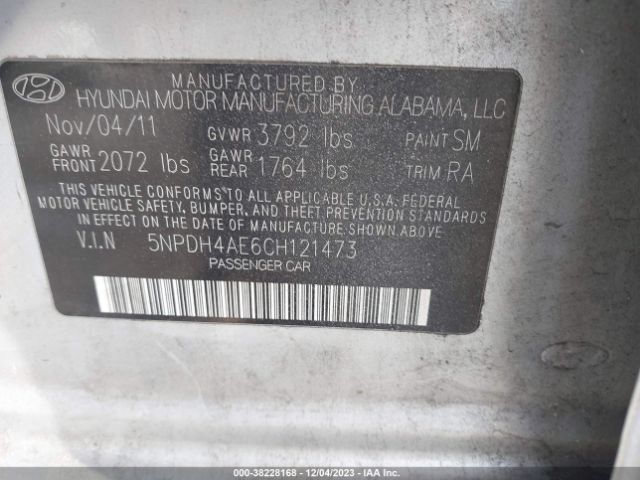 Photo 8 VIN: 5NPDH4AE6CH121473 - HYUNDAI ELANTRA 