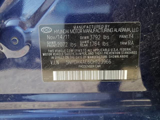 Photo 9 VIN: 5NPDH4AE6CH123966 - HYUNDAI ELANTRA GL 