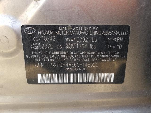 Photo 9 VIN: 5NPDH4AE6CH148320 - HYUNDAI ELANTRA GL 