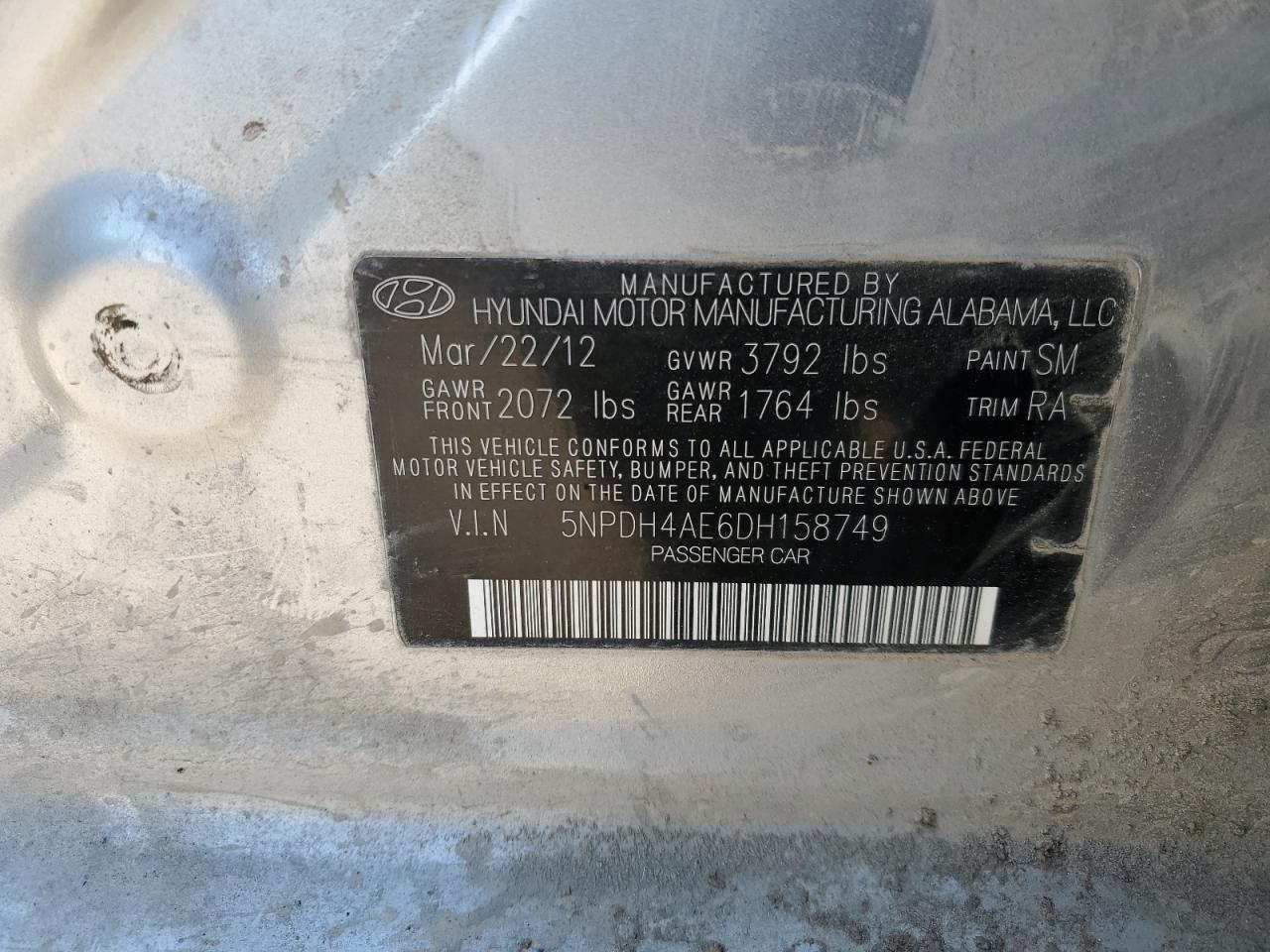 Photo 11 VIN: 5NPDH4AE6DH158749 - HYUNDAI ELANTRA 