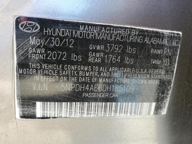 Photo 11 VIN: 5NPDH4AE6DH185109 - HYUNDAI ELANTRA GL 