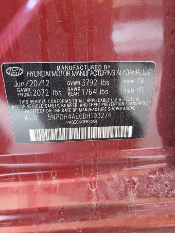 Photo 11 VIN: 5NPDH4AE6DH193274 - HYUNDAI ELANTRA 