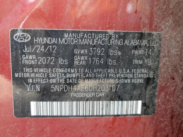 Photo 12 VIN: 5NPDH4AE6DH203107 - HYUNDAI ELANTRA GL 