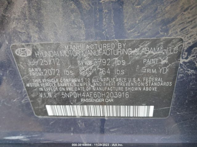 Photo 8 VIN: 5NPDH4AE6DH203916 - HYUNDAI ELANTRA 