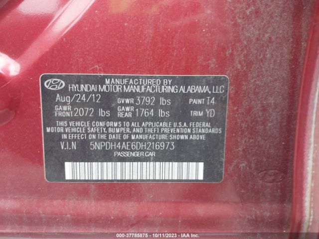 Photo 8 VIN: 5NPDH4AE6DH216973 - HYUNDAI ELANTRA 