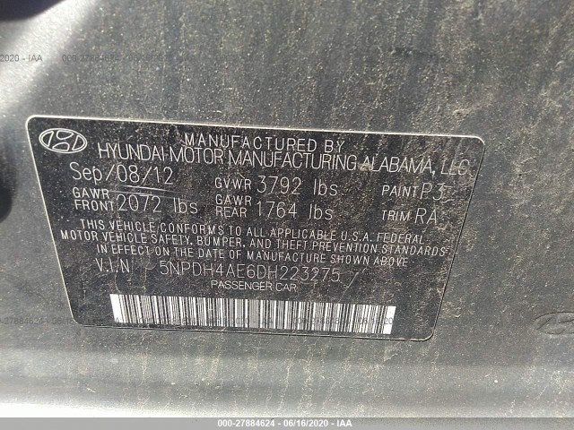 Photo 8 VIN: 5NPDH4AE6DH223275 - HYUNDAI ELANTRA 