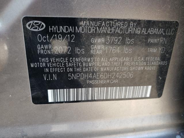 Photo 9 VIN: 5NPDH4AE6DH242506 - HYUNDAI ELANTRA GL 