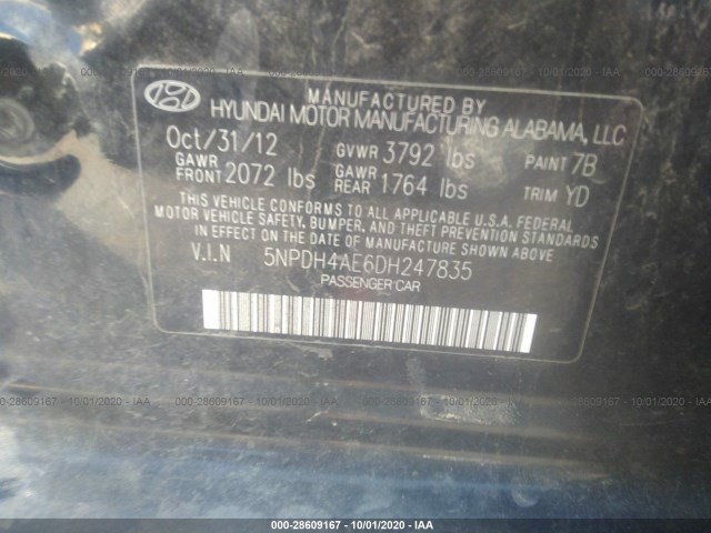 Photo 8 VIN: 5NPDH4AE6DH247835 - HYUNDAI ELANTRA 