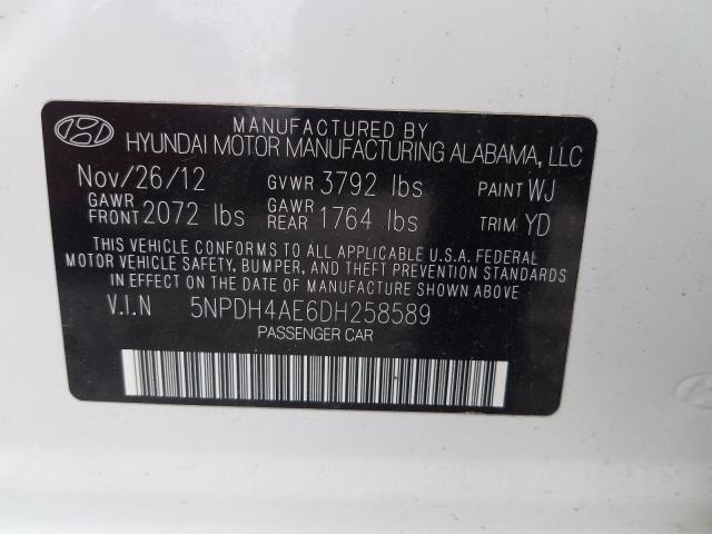 Photo 9 VIN: 5NPDH4AE6DH258589 - HYUNDAI ELANTRA GL 