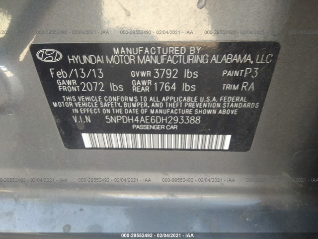 Photo 8 VIN: 5NPDH4AE6DH293388 - HYUNDAI ELANTRA 