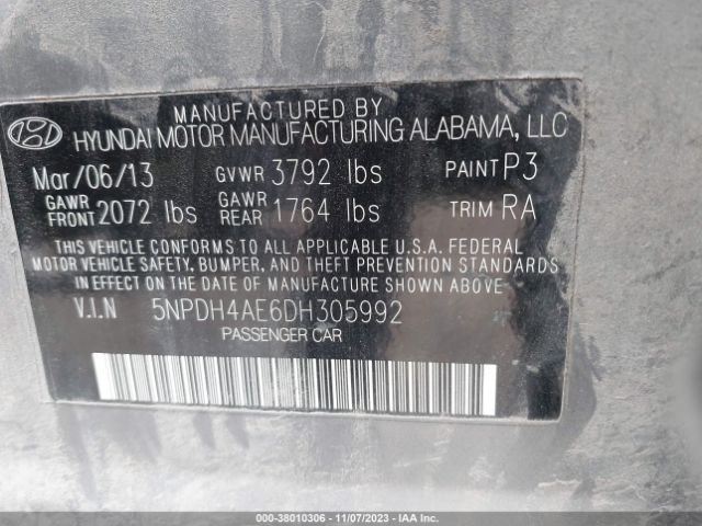 Photo 8 VIN: 5NPDH4AE6DH305992 - HYUNDAI ELANTRA 