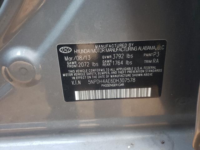 Photo 9 VIN: 5NPDH4AE6DH307578 - HYUNDAI ELANTRA GL 