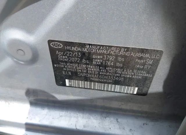 Photo 8 VIN: 5NPDH4AE6DH333498 - HYUNDAI ELANTRA 