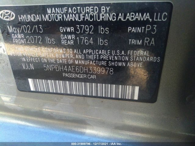 Photo 8 VIN: 5NPDH4AE6DH339978 - HYUNDAI ELANTRA 