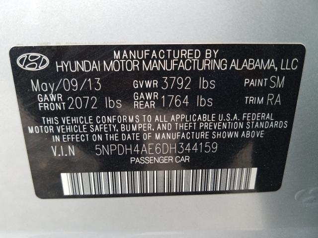 Photo 9 VIN: 5NPDH4AE6DH344159 - HYUNDAI ELANTRA GL 