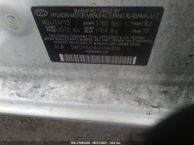 Photo 8 VIN: 5NPDH4AE6DH346896 - HYUNDAI ELANTRA 