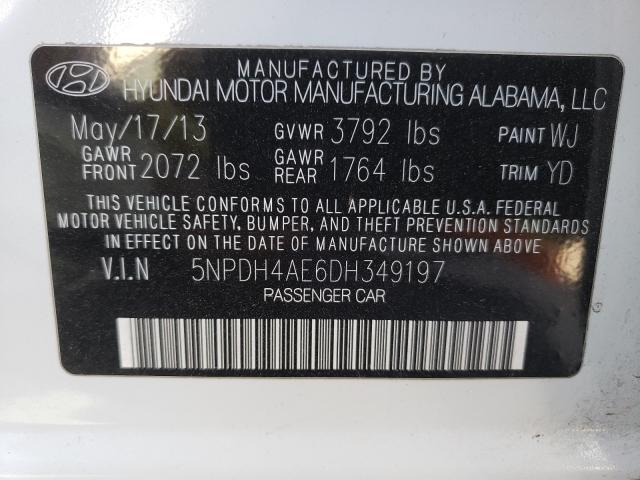 Photo 9 VIN: 5NPDH4AE6DH349197 - HYUNDAI ELANTRA GL 