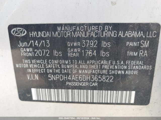 Photo 8 VIN: 5NPDH4AE6DH365822 - HYUNDAI ELANTRA 