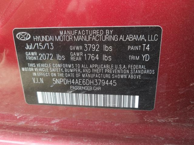 Photo 9 VIN: 5NPDH4AE6DH379445 - HYUNDAI ELANTRA GL 