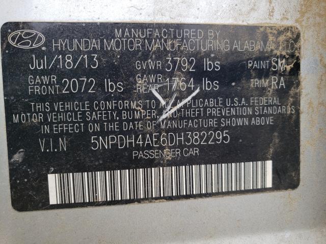 Photo 9 VIN: 5NPDH4AE6DH382295 - HYUNDAI ELANTRA GL 