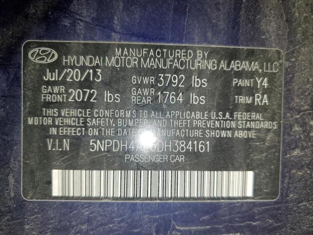 Photo 11 VIN: 5NPDH4AE6DH384161 - HYUNDAI ELANTRA 