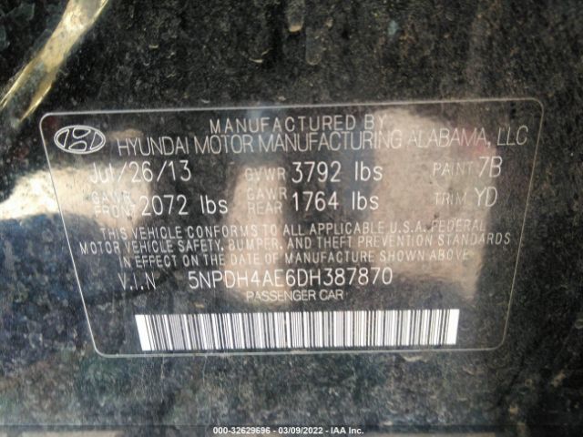 Photo 8 VIN: 5NPDH4AE6DH387870 - HYUNDAI ELANTRA 