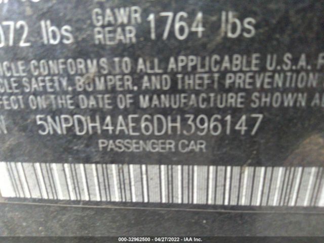 Photo 8 VIN: 5NPDH4AE6DH396147 - HYUNDAI ELANTRA 