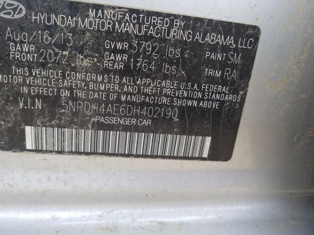 Photo 9 VIN: 5NPDH4AE6DH402190 - HYUNDAI ELANTRA GL 