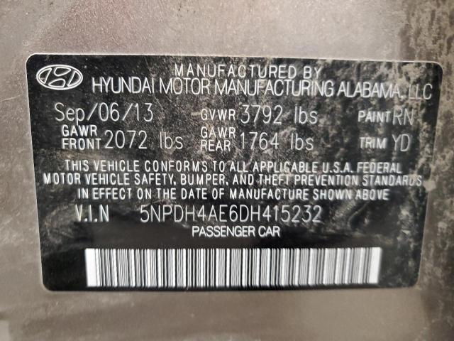 Photo 9 VIN: 5NPDH4AE6DH415232 - HYUNDAI ELANTRA GL 