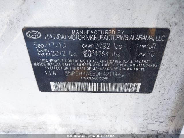 Photo 8 VIN: 5NPDH4AE6DH421144 - HYUNDAI ELANTRA 