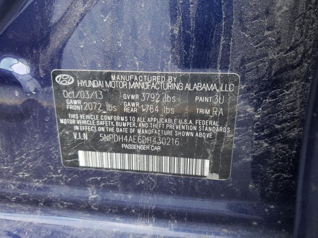 Photo 9 VIN: 5NPDH4AE6DH430216 - HYUNDAI ELANTRA GL 