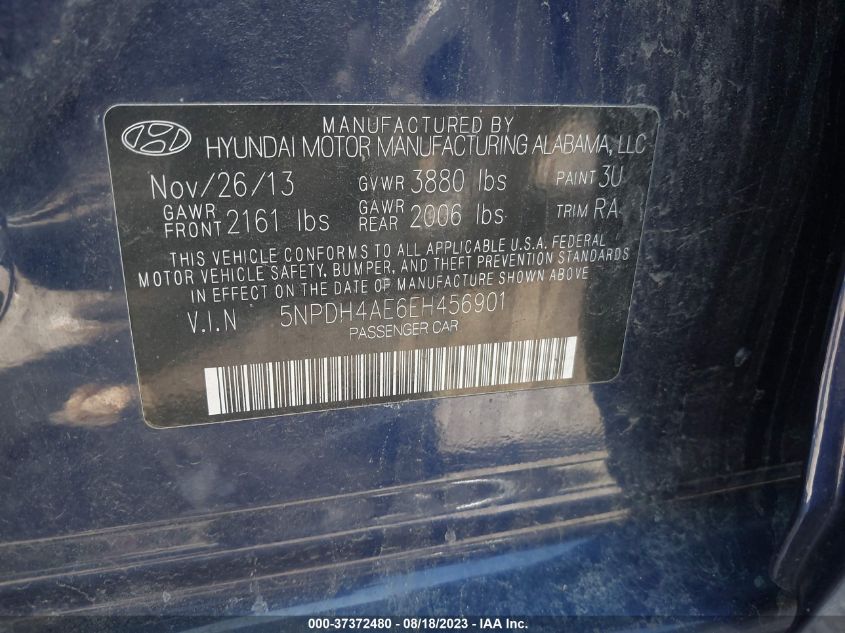 Photo 8 VIN: 5NPDH4AE6EH456901 - HYUNDAI ELANTRA 