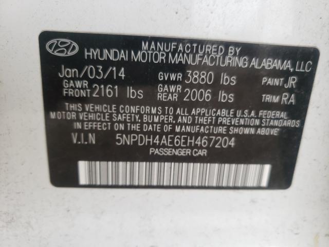 Photo 9 VIN: 5NPDH4AE6EH467204 - HYUNDAI ELANTRA SE 