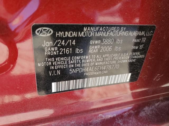 Photo 11 VIN: 5NPDH4AE6EH478770 - HYUNDAI ELANTRA SE 