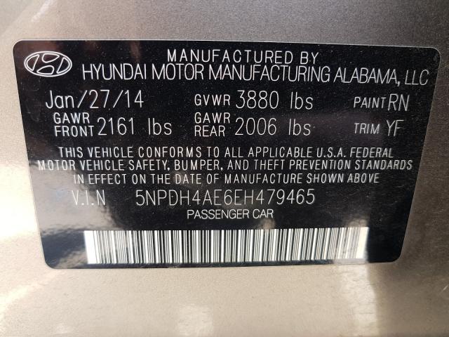 Photo 9 VIN: 5NPDH4AE6EH479465 - HYUNDAI ELANTRA SE 