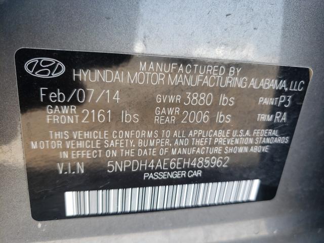 Photo 9 VIN: 5NPDH4AE6EH485962 - HYUNDAI ELANTRA SE 