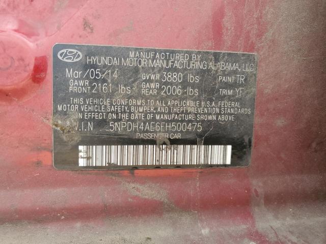 Photo 11 VIN: 5NPDH4AE6EH500475 - HYUNDAI ELANTRA 