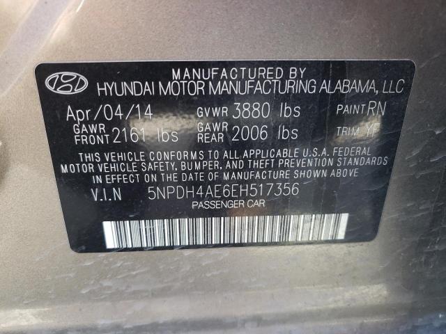 Photo 9 VIN: 5NPDH4AE6EH517356 - HYUNDAI ELANTRA SE 