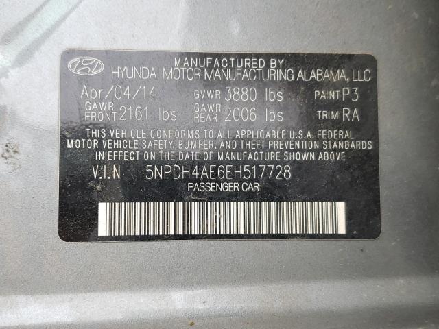 Photo 9 VIN: 5NPDH4AE6EH517728 - HYUNDAI ELANTRA SE 